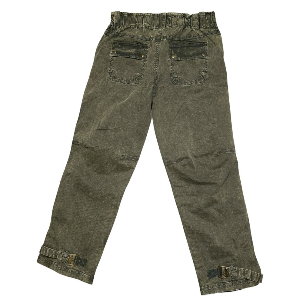 Free People We The Free Utility Cargo Pants Olive Green Acid Wash Medium - Picture 2 of 8